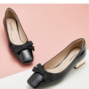 C.Paravano Low Heel Block Shoes Pump Square